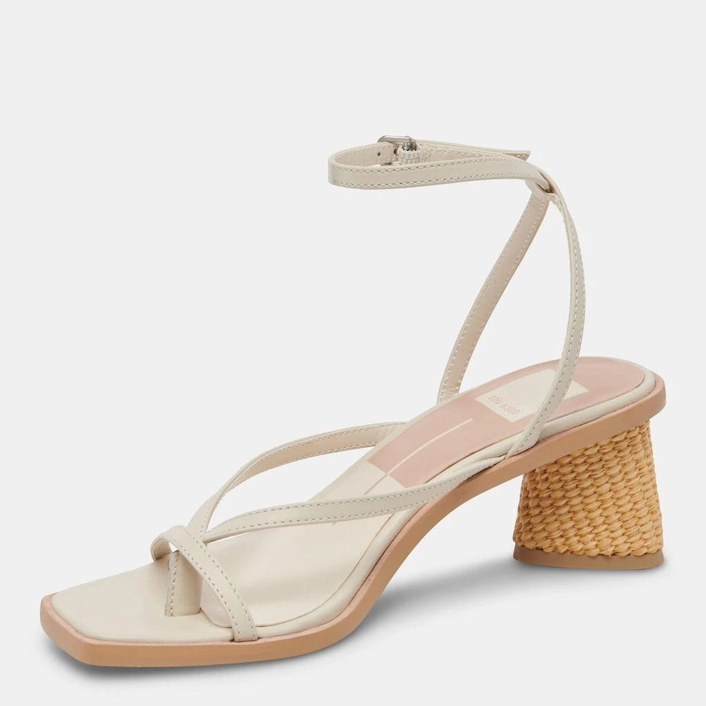 Dolce Vita Banita Wide Sandals Ivory Leather 4
