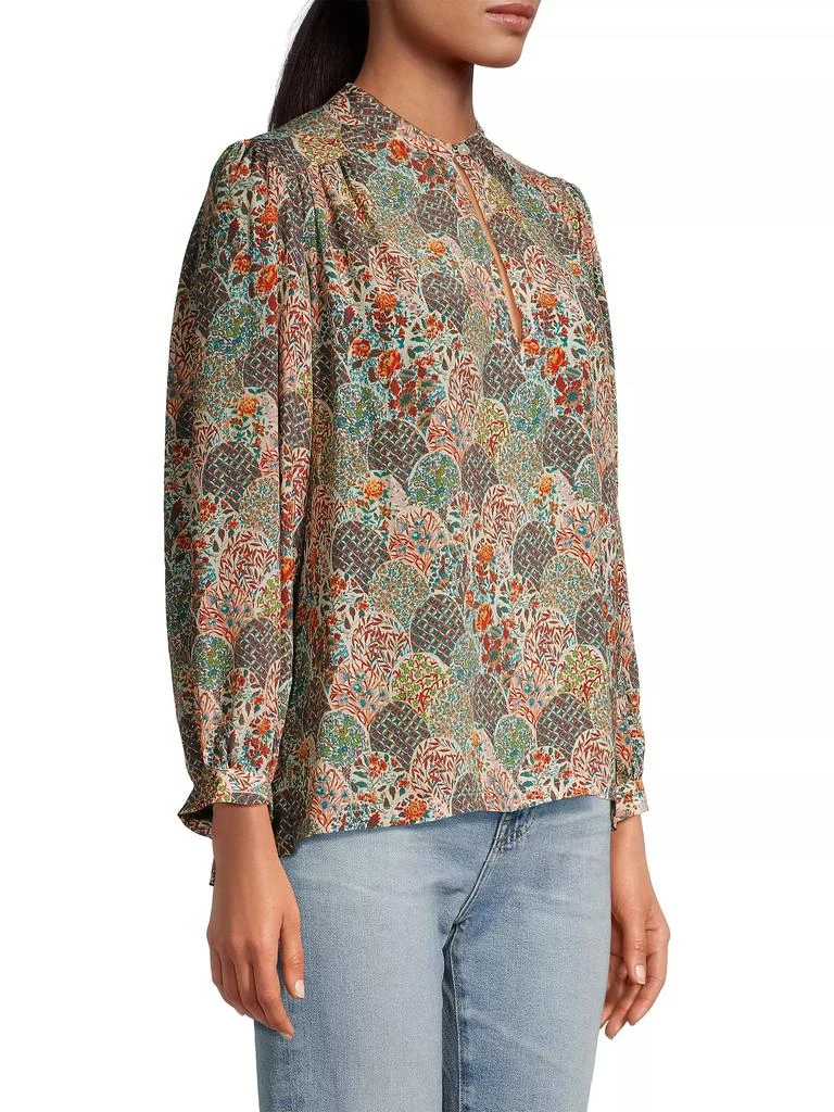 Birds of Paradis Bailey Floral Silk-Blend Long-Sleeve Blouse 4