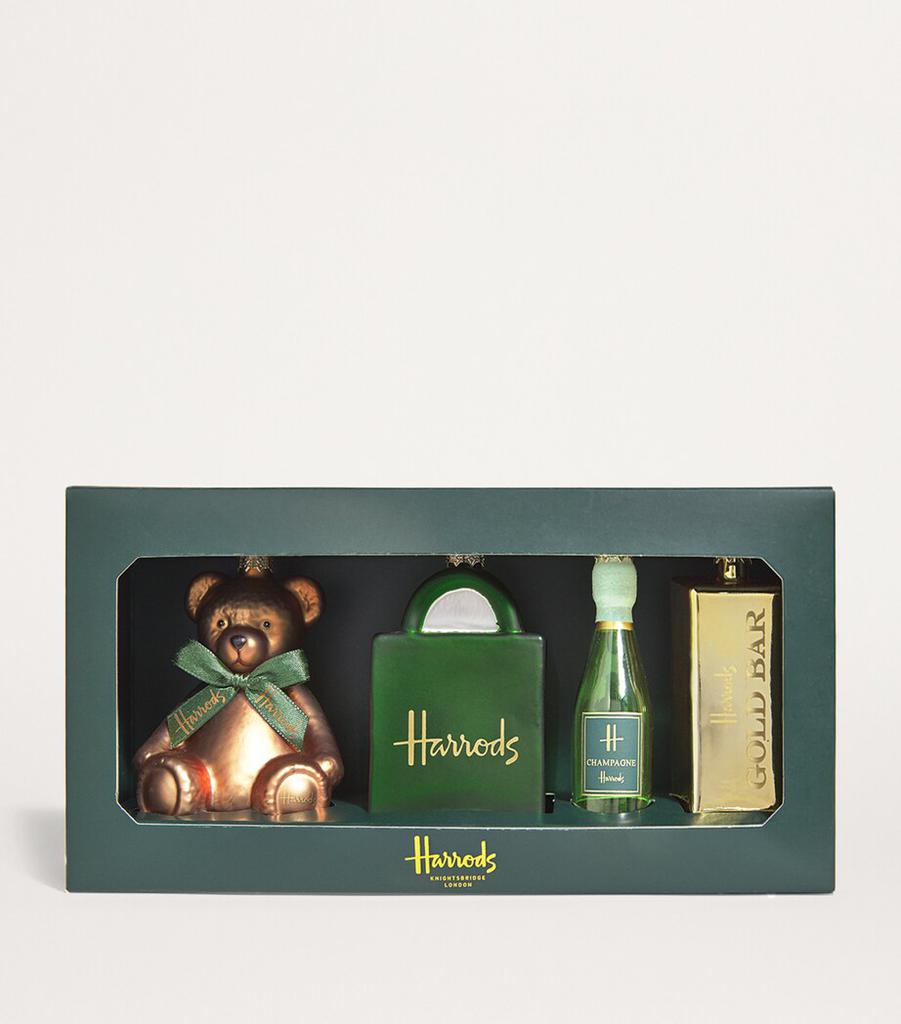 Harrods Glass-Blown Heritage Tree Decorations (Set of 4)