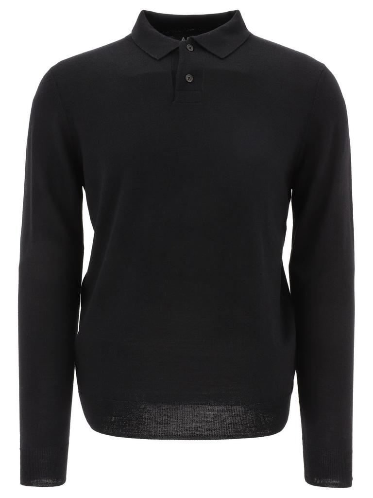 A.P.C. A.P.C. Long-Sleeved Knitted Polo Shirt