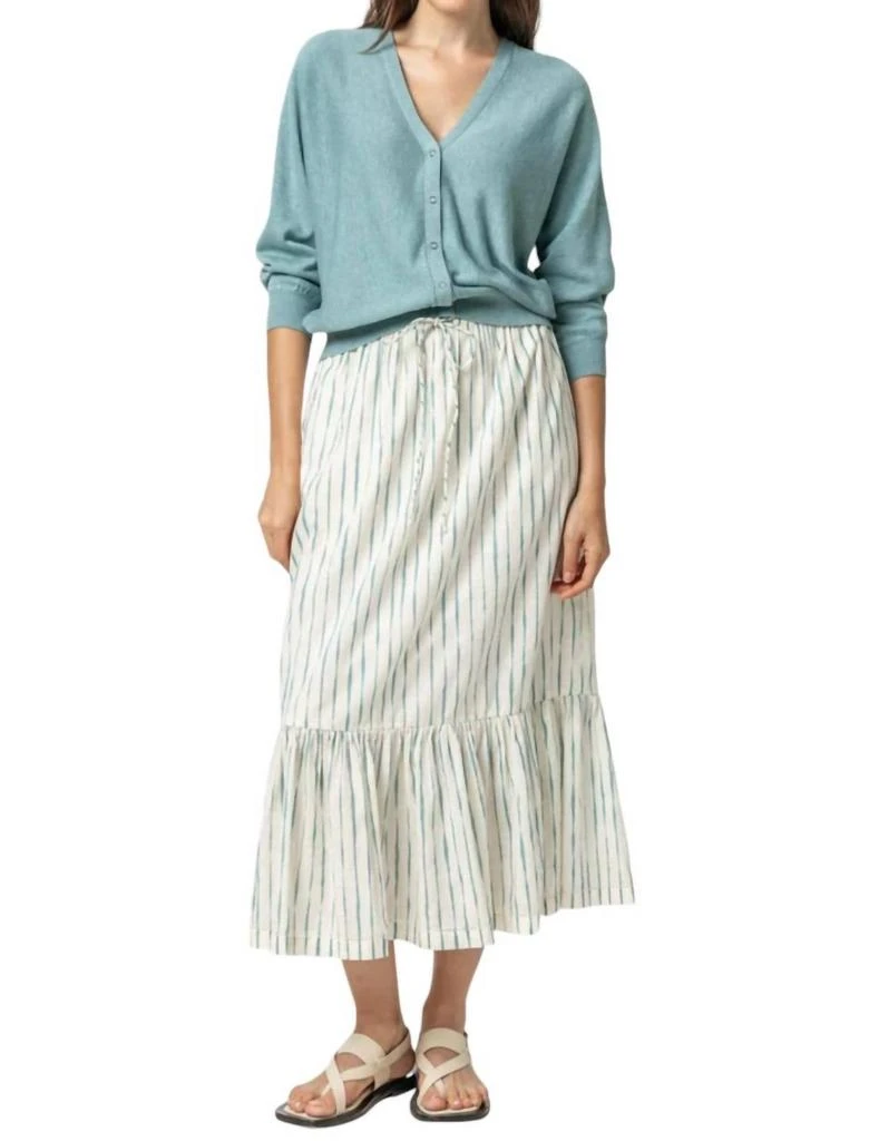Lilla P Long Peplum Skirt In Rope/sea 1