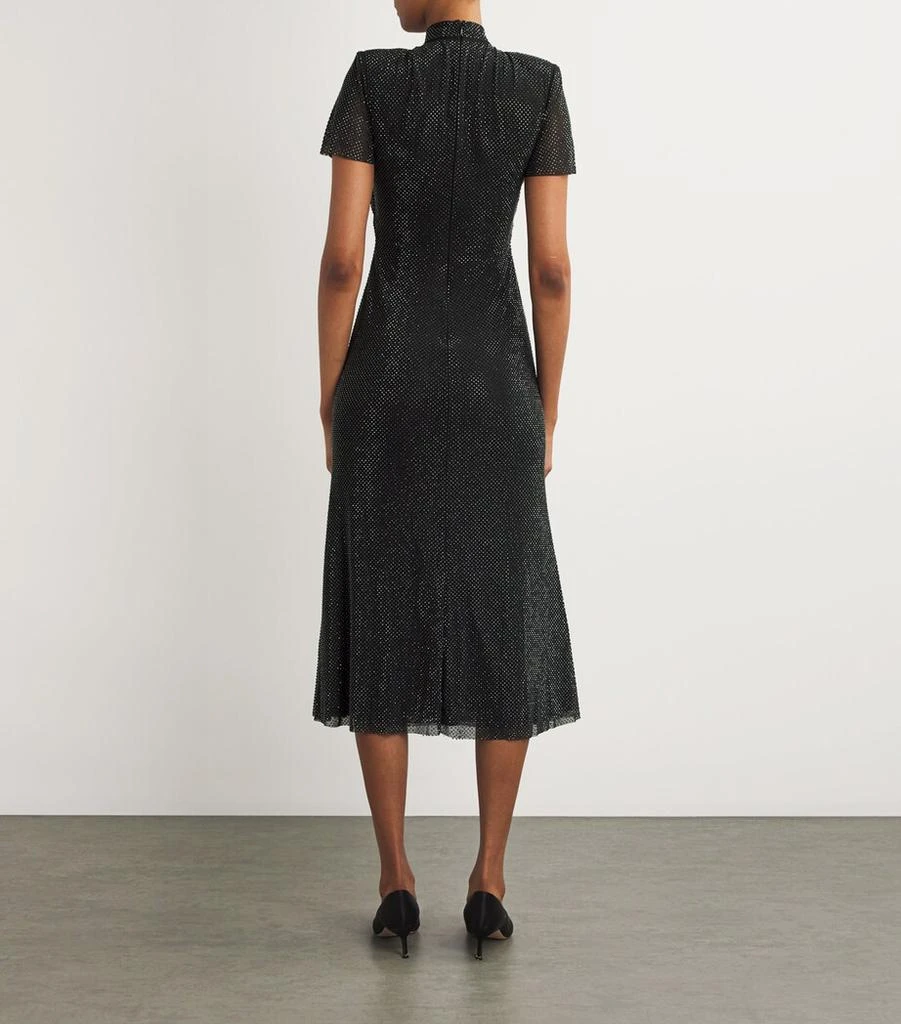 knee length dresses for ladies Self-Portrait Black Dot Mesh Frill Mini Dress – Runway Catalog main image 0