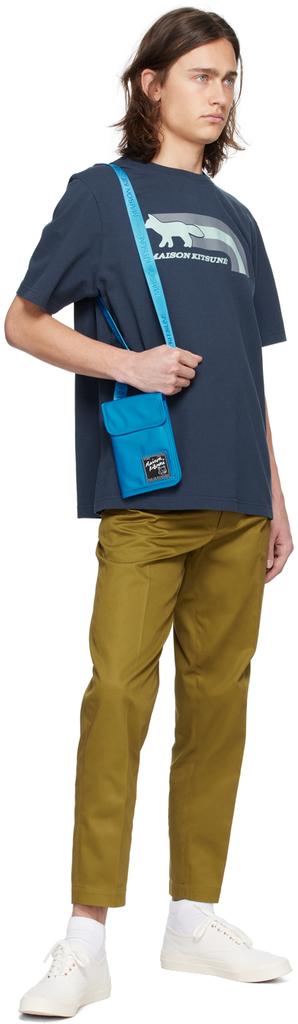 MAISON KITSUNE｜CROSSBAGS (THE TRAVELER NECK POUCH (MM05 Maison Kitsune Blue 'The Traveller' Neck Pouch - Crossbody