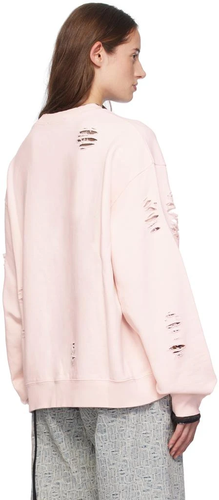 Acne Studios Pink Distressed Printed-Logo Sweatshirt 3