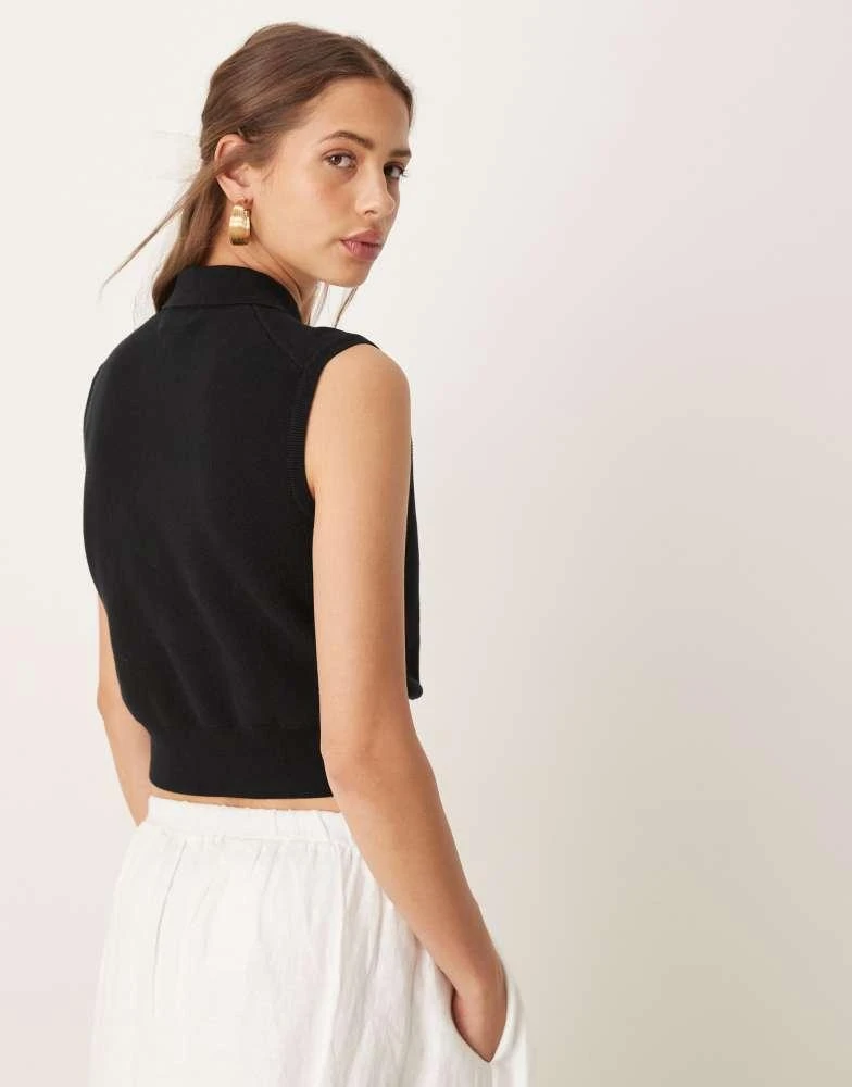 Ralph Lauren Polo Ralph Lauren cropped sleeveless polo shirt in black 4