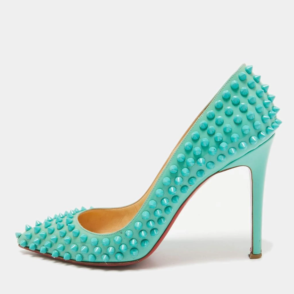 Christian Louboutin Christian Louboutin Green Patent Leather Pigalle Spikes Pumps Size 39 1