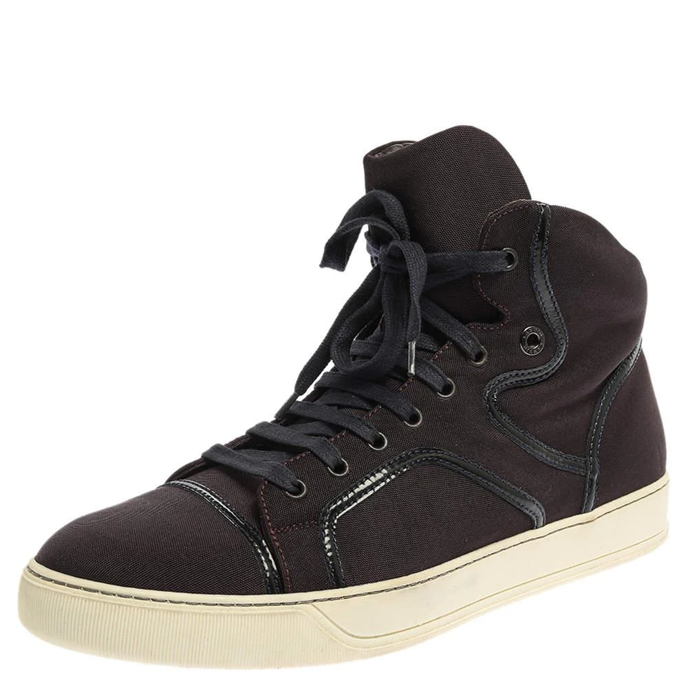 Lanvin Lanvin Burgundy Nylon High Top Sneakers Size 43 1
