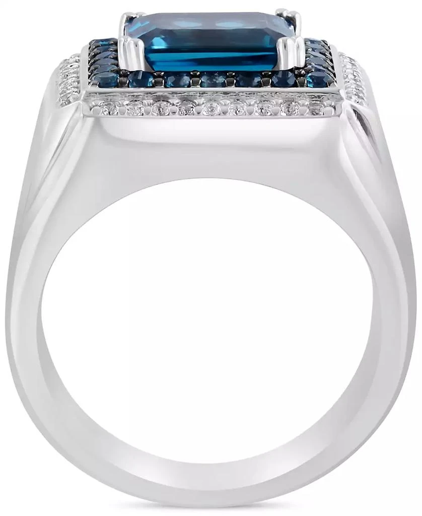Effy EFFY® Men
s London Blue Topaz (4-1/2 ct. t.w.) 
White Topaz (1/3 ct. t.w.) Rectangular Halo Ring in Sterling Silver 3
