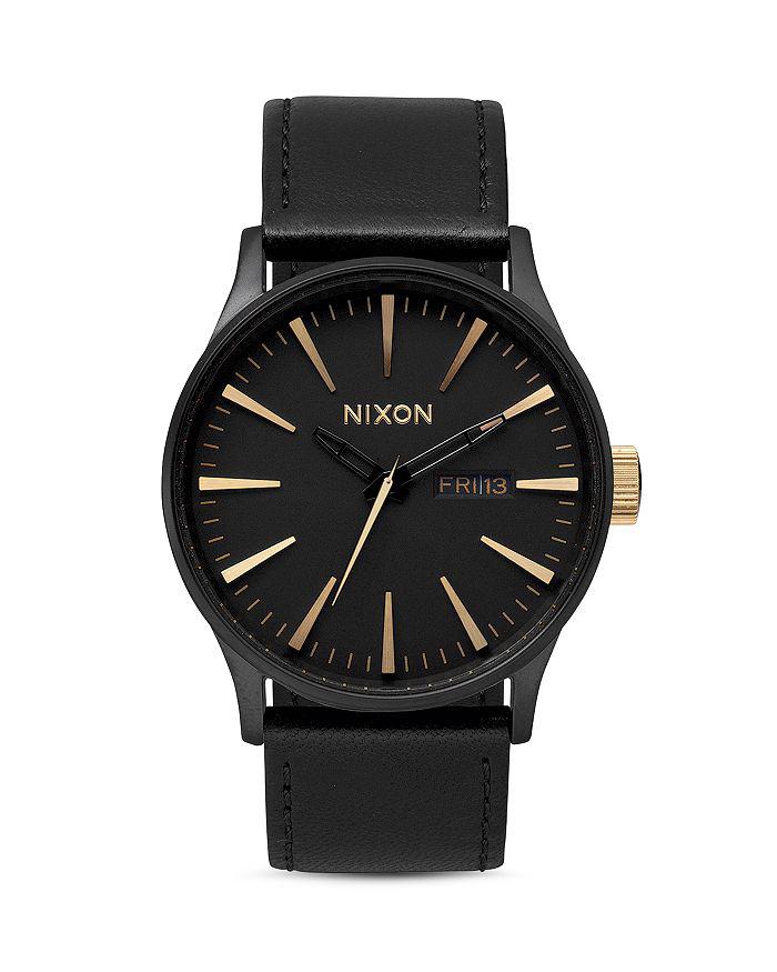 Nixon Sentry Leather Watch, 42mm