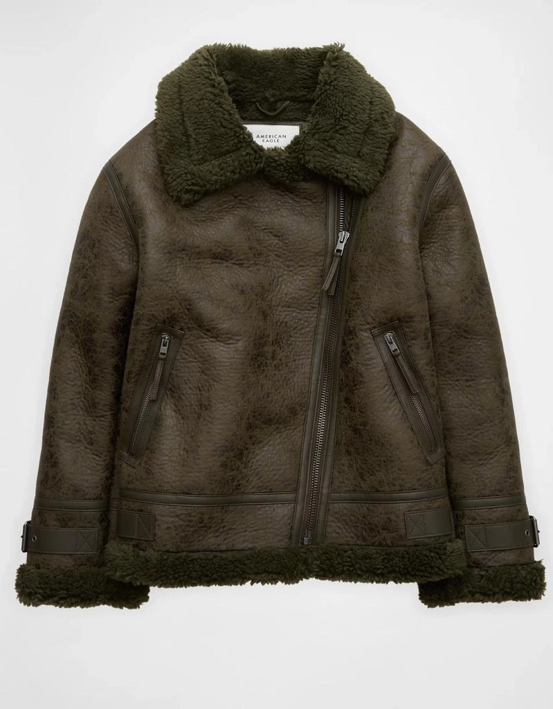 AE AE Oversized Shearling Biker Jacket 3