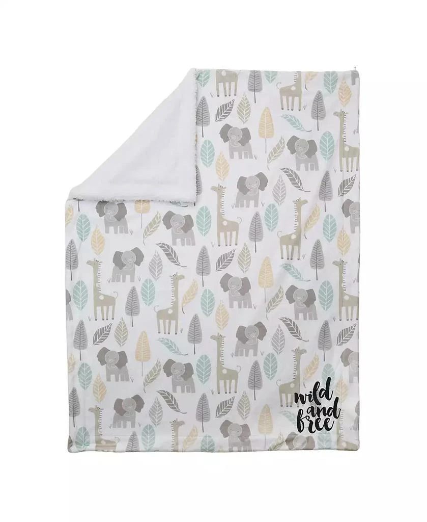 Lambs 
Ivy Jungle Friends Elephant/Giraffe Safari Soft Fleece Baby Blanket 5