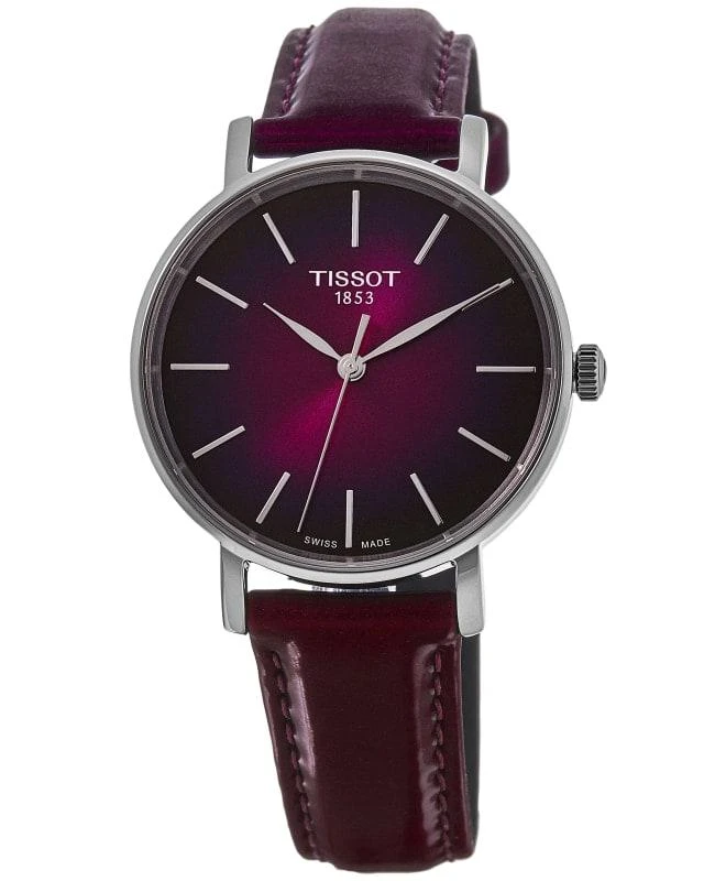 Tissot Tissot Everytime Burgundy Dial Leather Strap Women's Watch T143.210.17.331.00 1