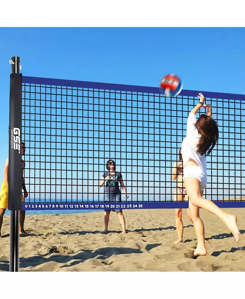 GSE Games 
Sports Expert Volleyball and Badminton Combo Set with Net,4 Rackets,3 Birds, PU Volleyball and Carrying Bag (Recreational) 7