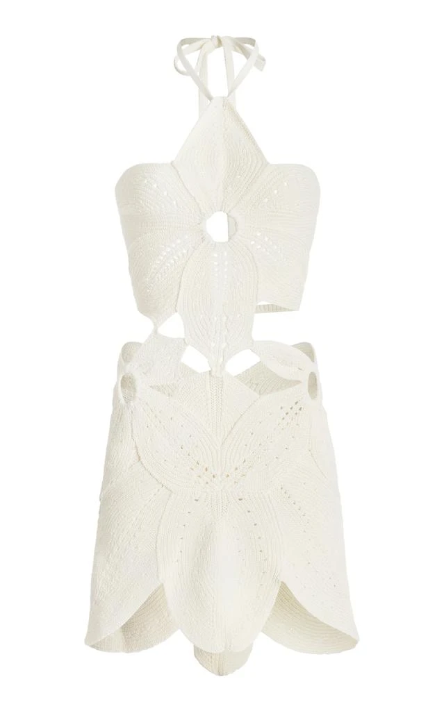 Cult Gaia Cult Gaia - Floreana Knit-Cotton Mini Dress - Off-White - S - Moda Operandi 1