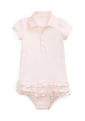 Ralph Lauren Baby Girls Ruffled Polo Dress 
Bloomer