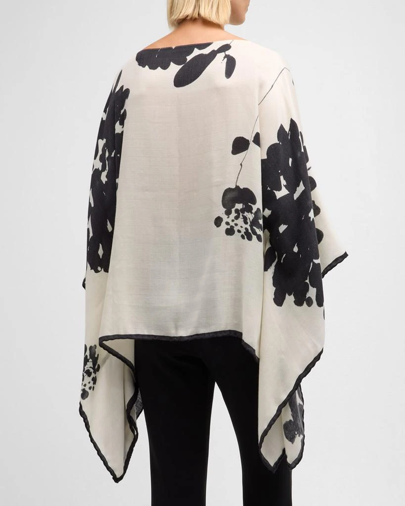 Rani Arabella Placed Flower Cashmere-Blend Printed Poncho 6