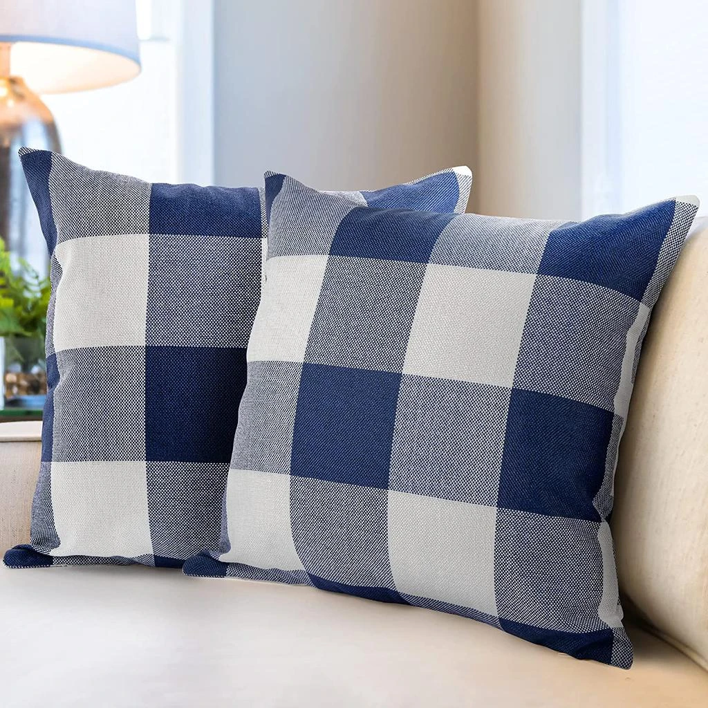 Zulay Kitchen Pack of 2 Buffalo Plaid Throw Pillow Covers (18x18 Inch)