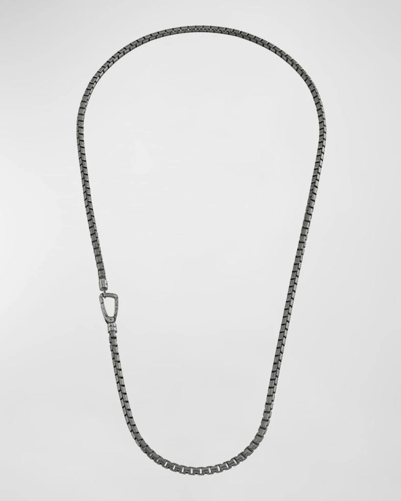 Marco Dal Maso Men
s Ulysses Box Chain Necklace in Silver, 52mm