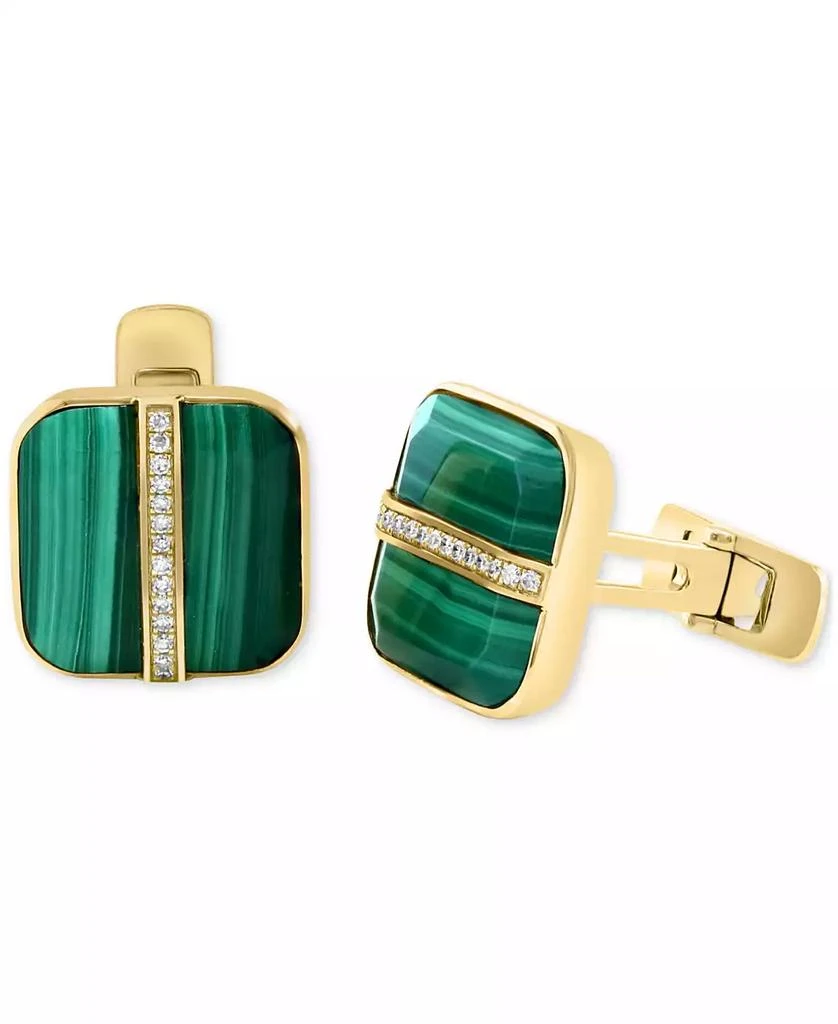 Effy EFFY® Men
s Malachite 
Diamond (1/6 ct. t.w.) Cufflinks in Gold-Plated Sterling Silver 3