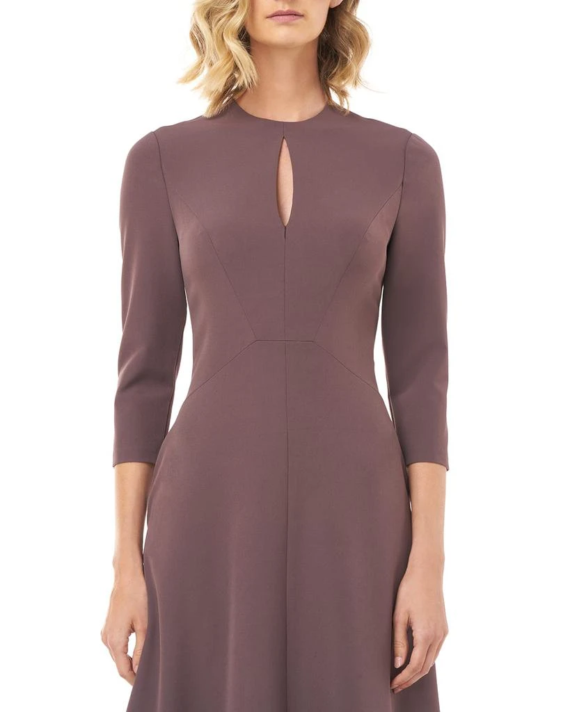Kay Unger Hannah Jewel-Neck 3/4-Sleeve Stretch Crepe Gown 4
