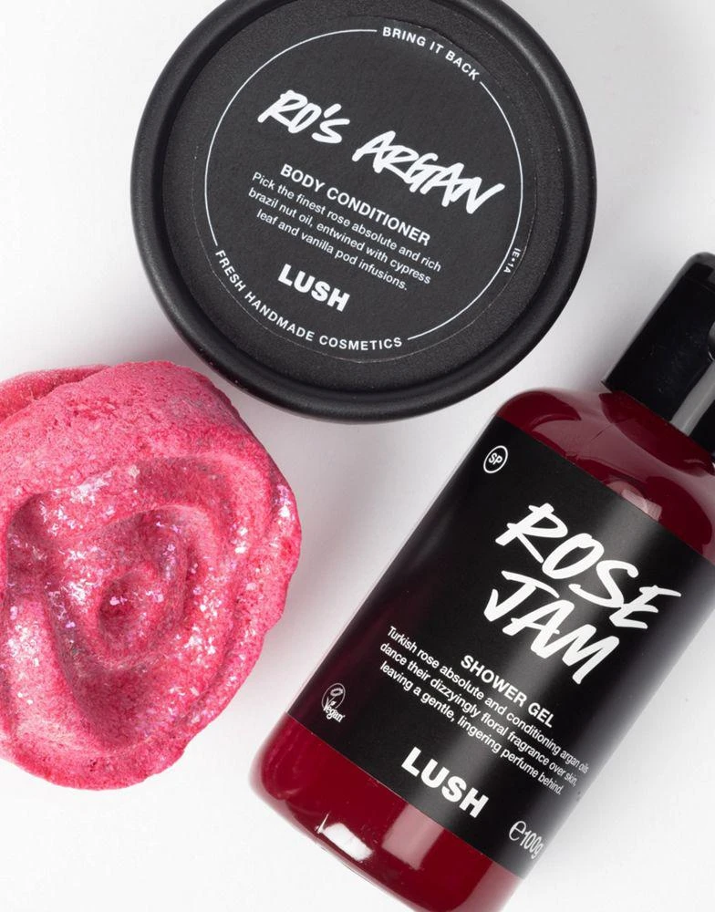 Lush LUSH Best for feeling Ro'sy Shower Gel, Body Conditioner & Bubble Bar Bath Set 3
