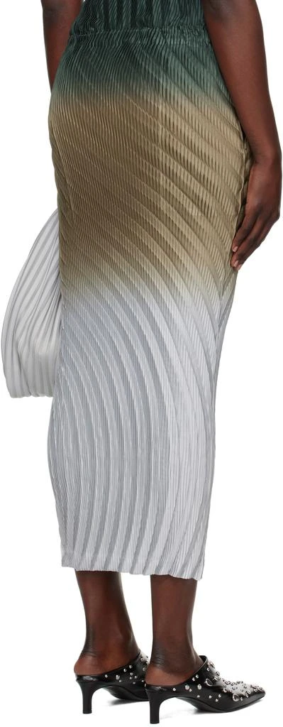 Issey Miyake Green & Gray Nuance Midi Skirt 3