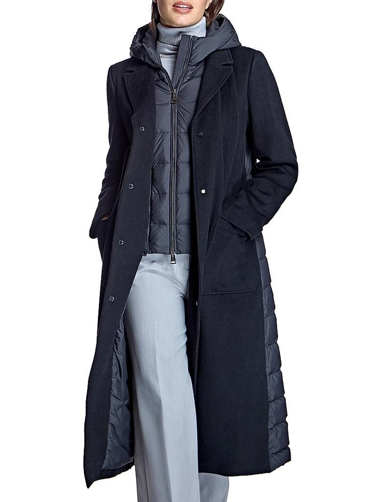 Maximilian Long Wool Blend Hooded Puffer 4