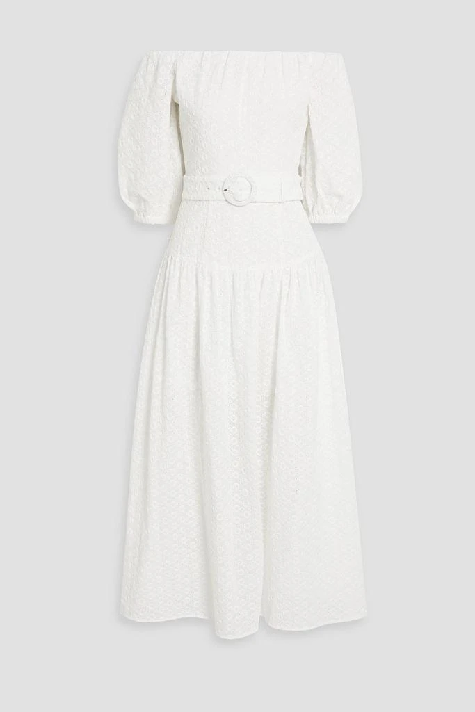 NICHOLAS Mia off-the-shoulder broderie anglaise cotton maxi dress 1