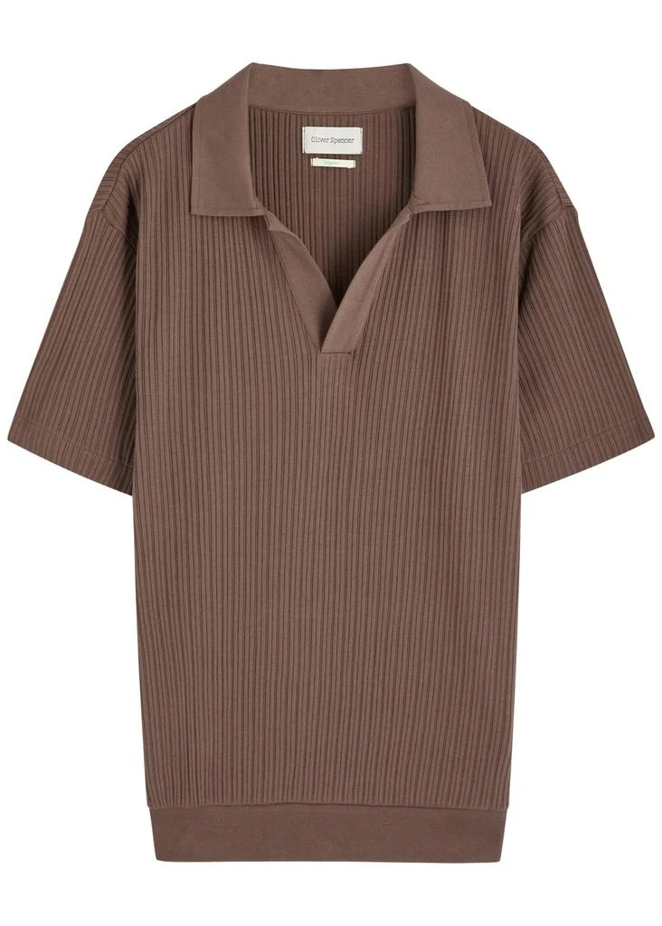 Oliver Spencer Westcott ribbed cotton polo shirt 1