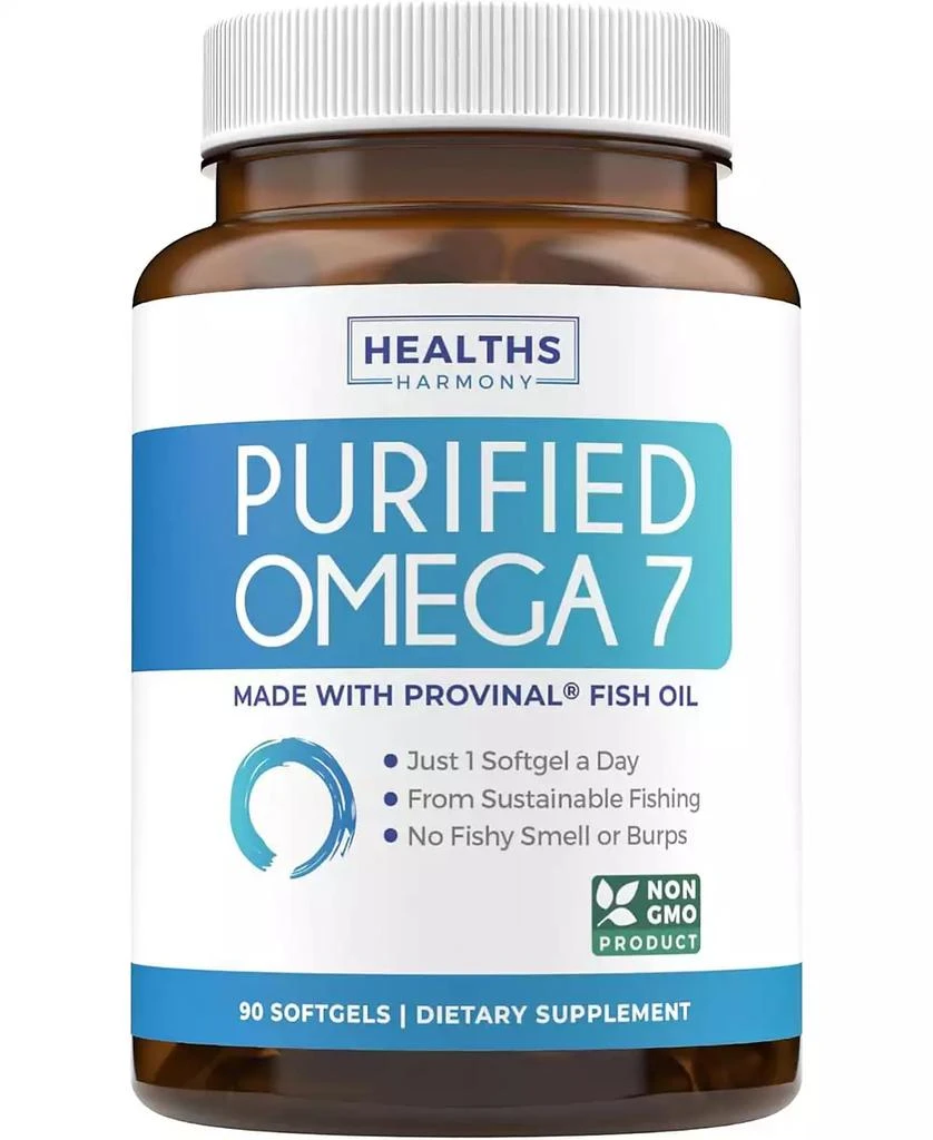 Healths Harmony Purified Omega 7 Softgel Capsules, Provinal Sustainable Peruvian Anchovy Fish Oil Supplement, Health
s Harmony, 90ct