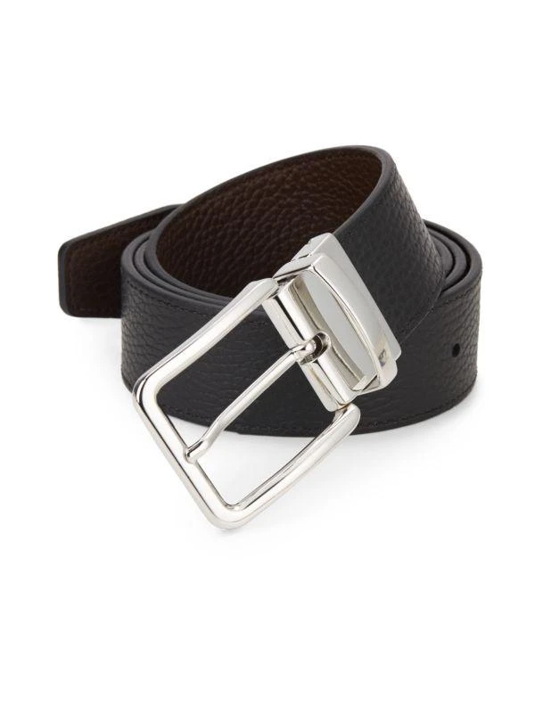 Saks Fifth Avenue Reversible Pebbled Leather Belt 1