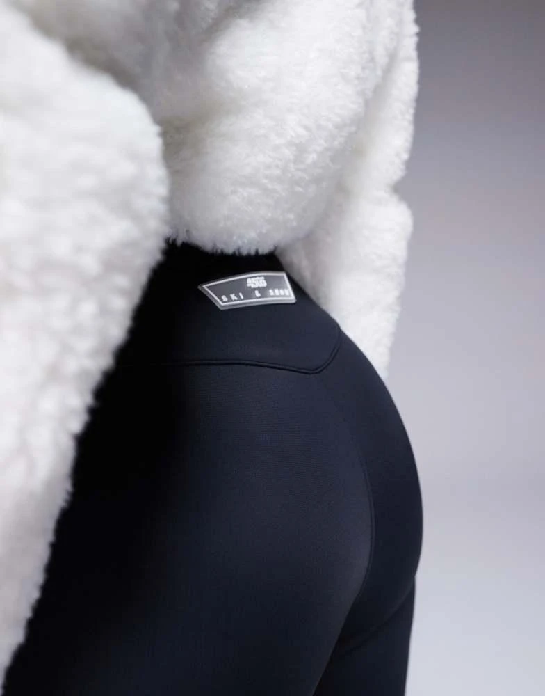 ASOS 4505 Ski suit with faux fur panels and skinny leg in black and white 5