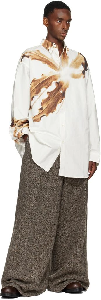 Dries Van Noten White Flame Lily Print Shirt 4