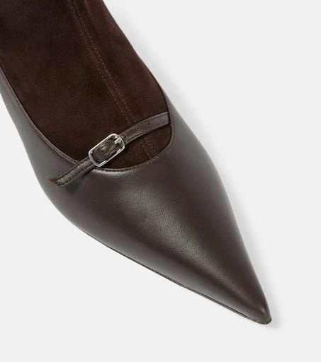 Magda Butrym Leather slingback pumps with socks 5