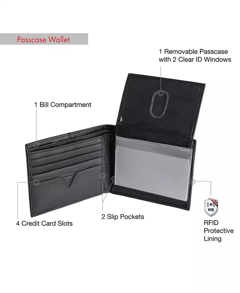 GUESS Men's Monterrey Billfold Wallet with Removable Passcase 3