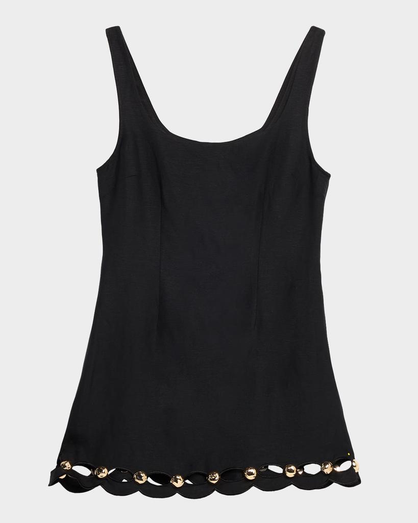 SIMKHAI Lindley Linen-Blend Sleeveless Mini Dress