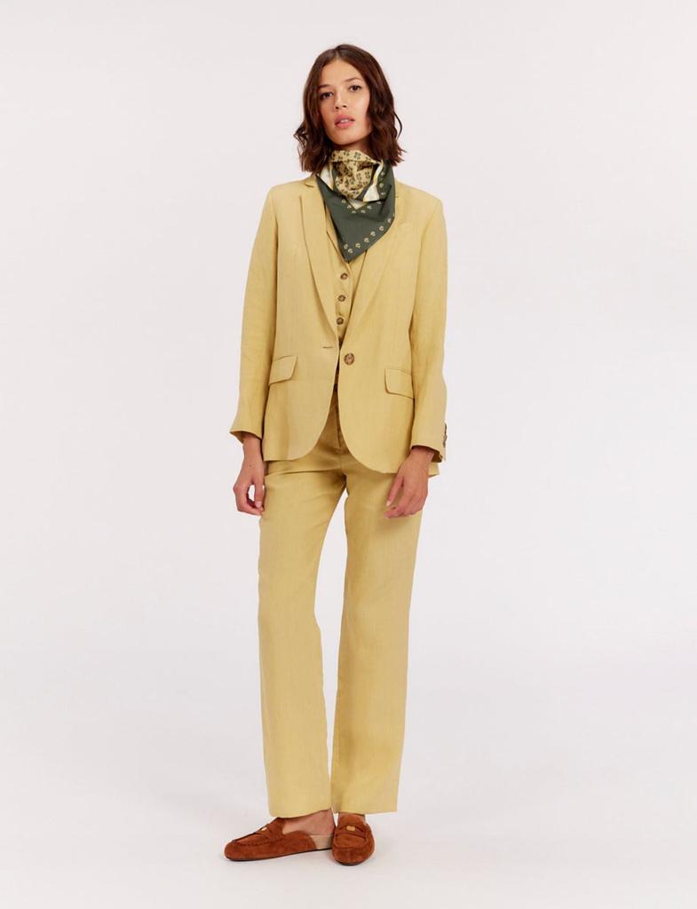 INES DE LA FRESSANGE PARIS Linen Bruna jacket in lemon