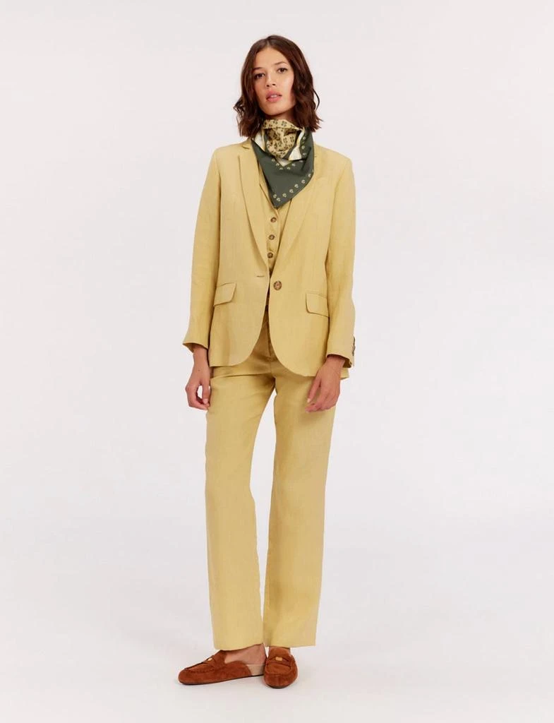 INES DE LA FRESSANGE PARIS Linen Bruna jacket in lemon 2