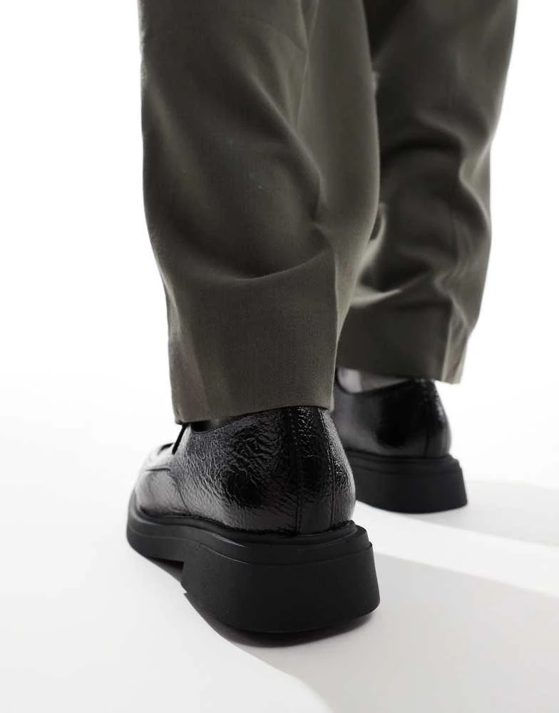 ASOS ASOS DESIGN lace up shoes in black with square toe 4