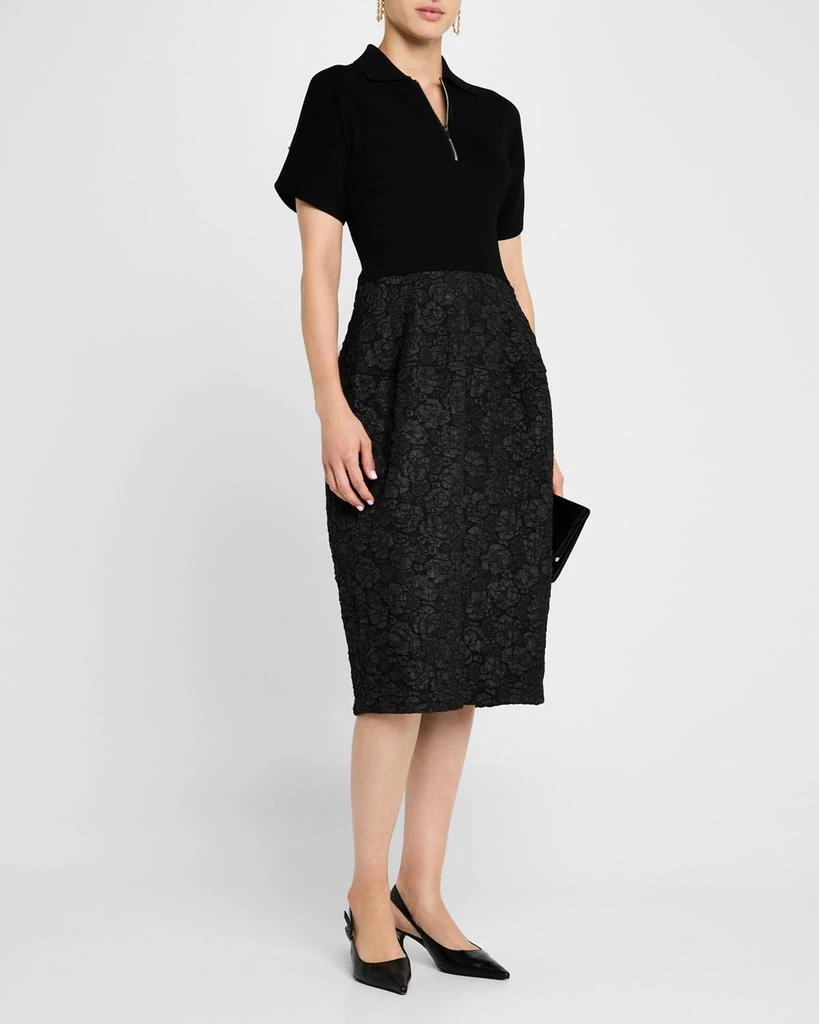 Derek Lam Antoinette Mixed-Media Midi Polo Dress 2
