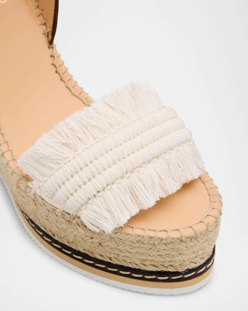 Odissi Lily Fringe Leather Wedge Espadrilles 4