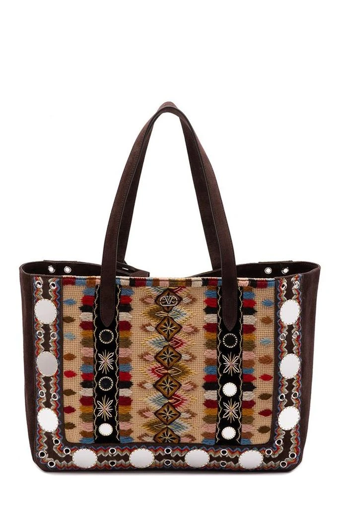 Valentino Valentino Nellcôte Embroidered Eyelet Detailed Tote Bag from Cettire