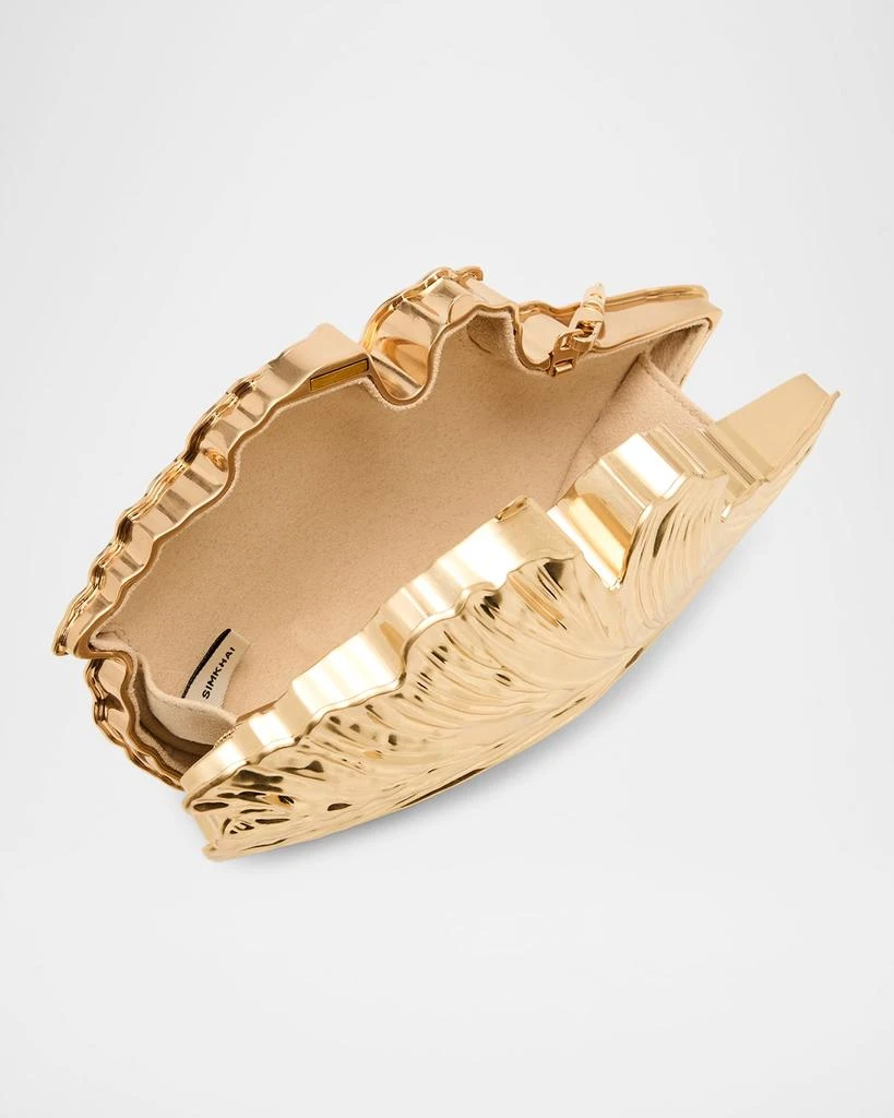 SIMKHAI Flora Sculptural Leaf Clutch Bag 4