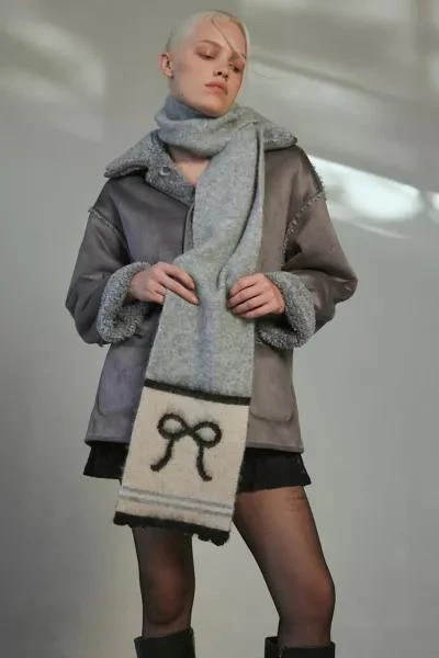 Urban Outfitters Bow Varsity Knit Scarf 1