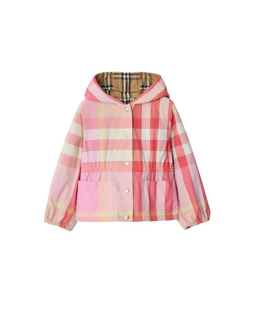 Burberry Girls
 Reversible Check Nylon Hooded Jacket - Baby, Little Kid, Big Kid 1