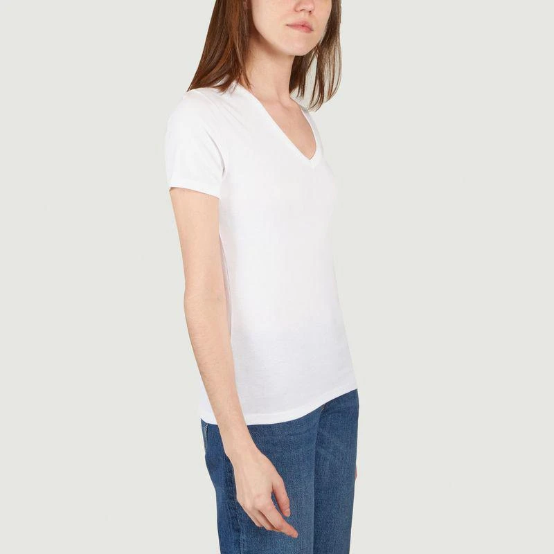 Petit Bateau V-neck T-shirt in organic cotton Ecume PETIT BATEAU 2