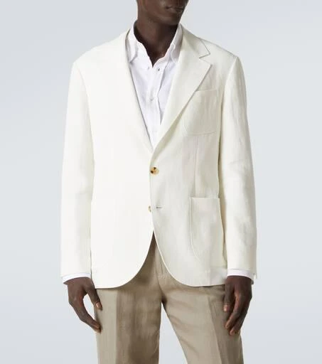 Brunello Cucinelli Single-breasted linen blazer 3