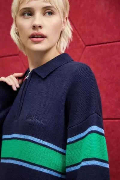 iets frans iets frans... Navy Panel Knit Polo Shirt 5