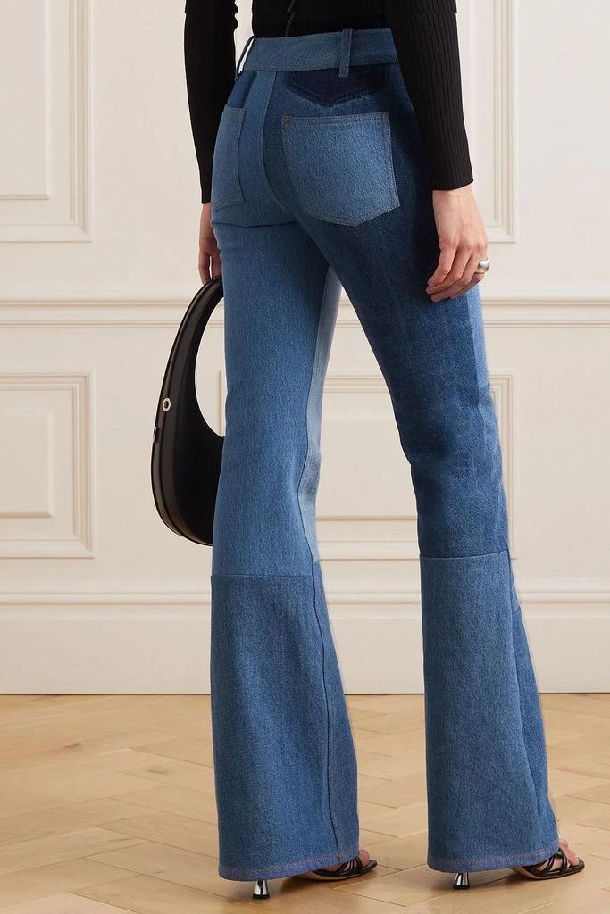 A.W.A.K.E. Mode Patchwork low-rise flared jeans 3
