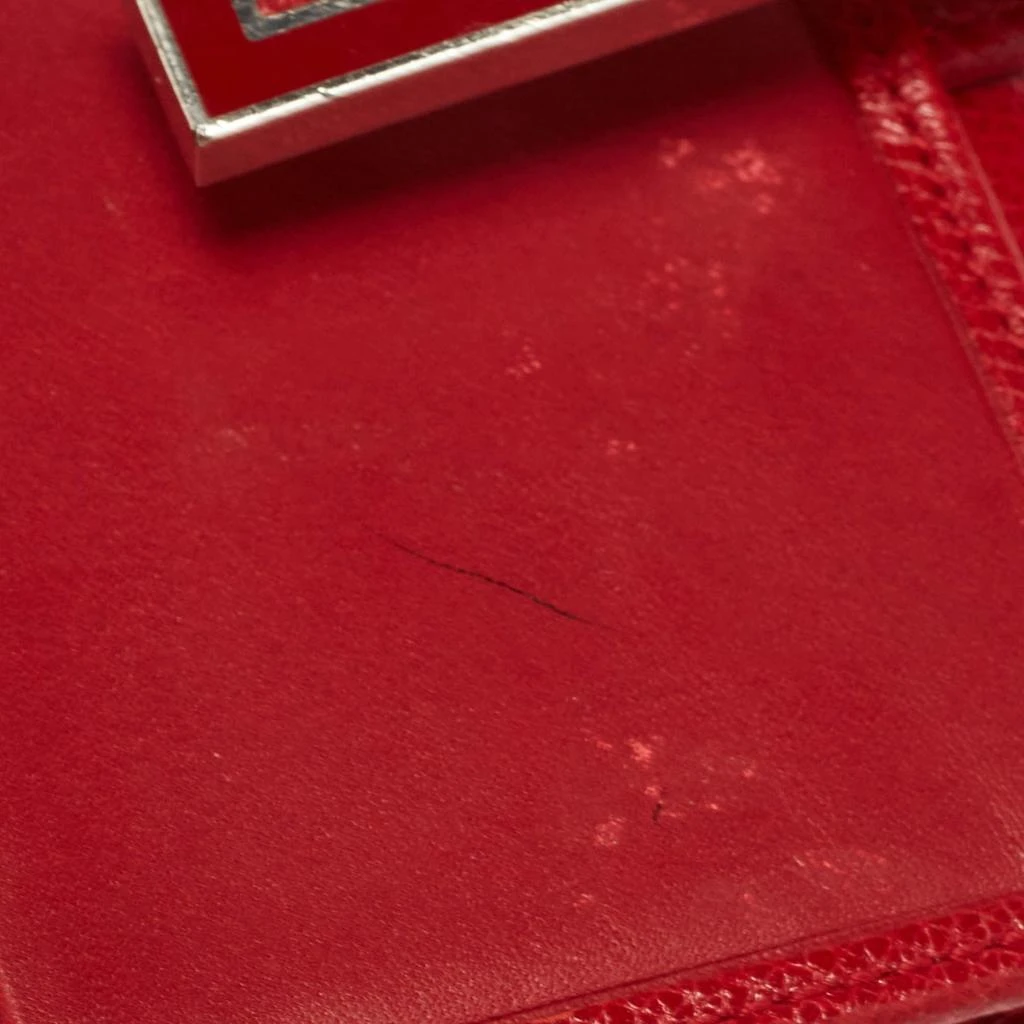 Coach Coach Red Leather Metal Flap Compact Wallet 12